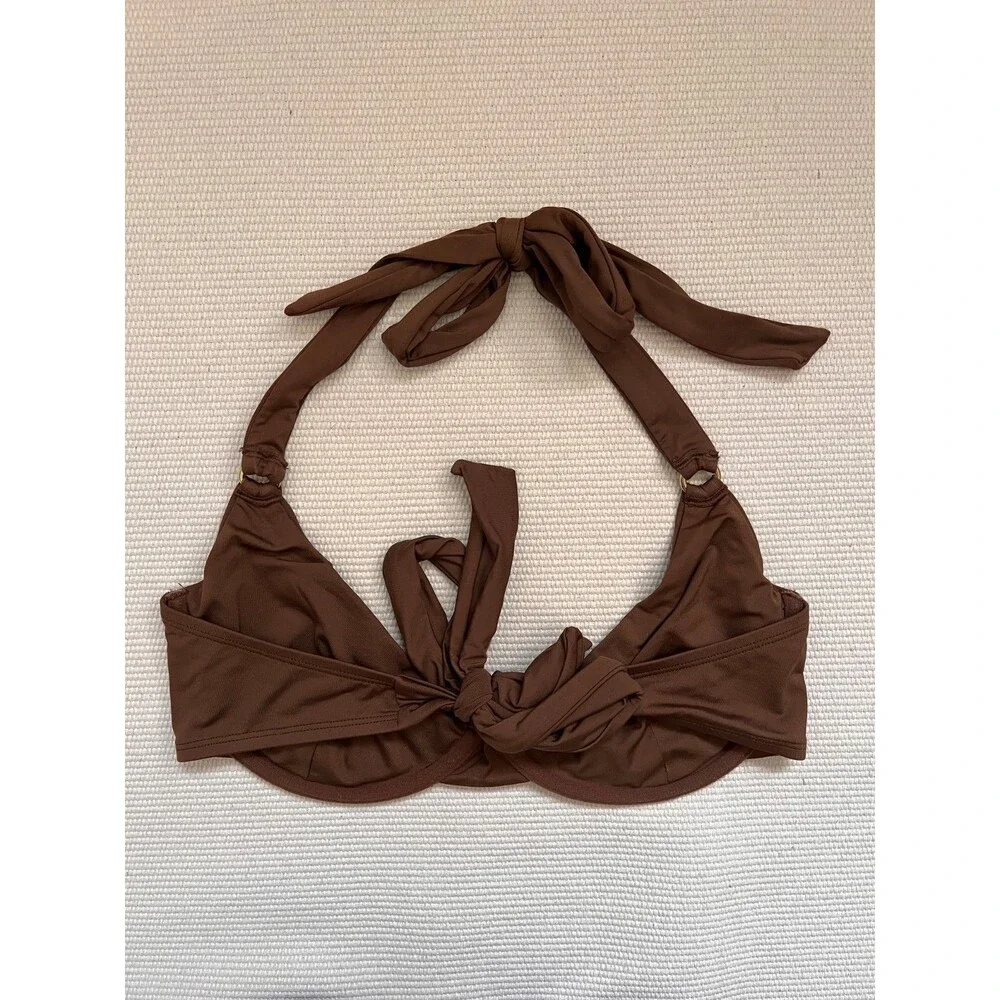 Monday Swimwear Women's Honolulu Top in Espresso Size V